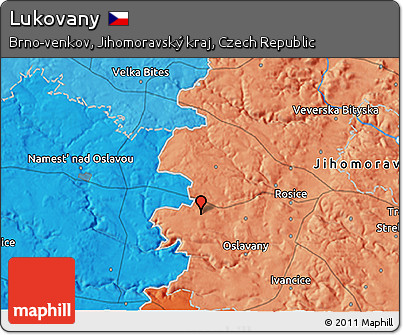 Political 3D Map of Lukovany