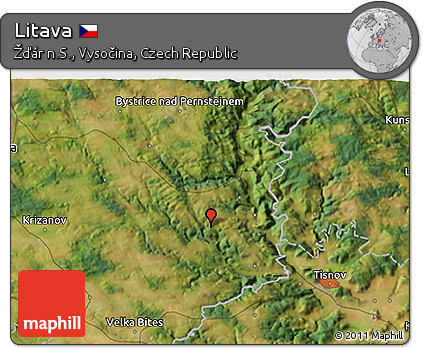 Satellite 3D Map of Litava