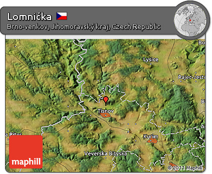 Satellite 3D Map of Lomnička