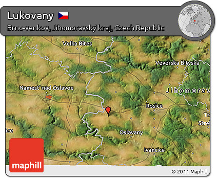 Satellite 3D Map of Lukovany