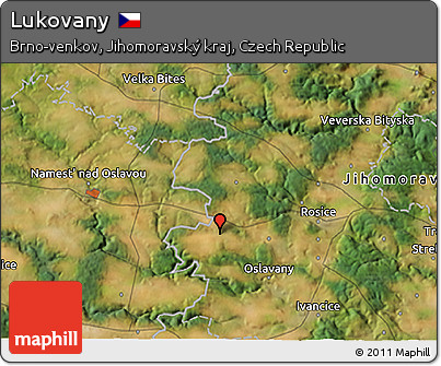 Satellite 3D Map of Lukovany