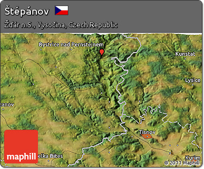 Satellite 3D Map of Štěpánov