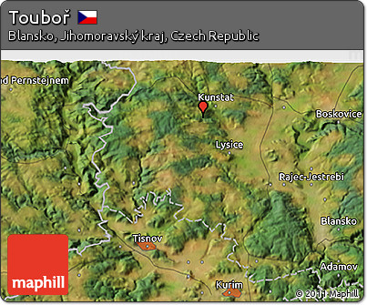 Satellite 3D Map of Touboř