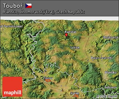 Satellite 3D Map of Touboř
