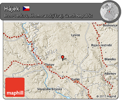Shaded Relief 3D Map of Hájek