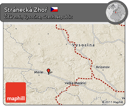 Shaded Relief 3D Map of Stránecká Zhoř