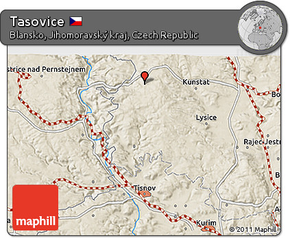 Shaded Relief 3D Map of Tasovice