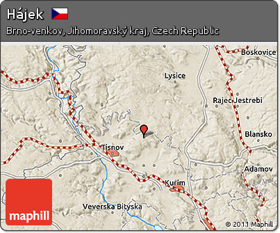 Shaded Relief 3D Map of Hájek