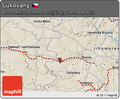 Shaded Relief 3D Map of Lukovany