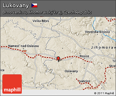 Shaded Relief 3D Map of Lukovany