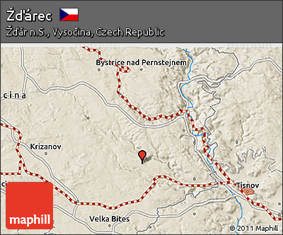 Shaded Relief 3D Map of Žďárec