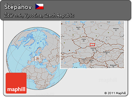 Gray Location Map of Štěpánov