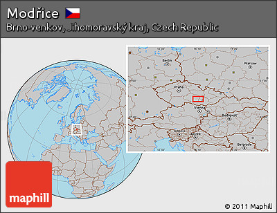 Gray Location Map of Modřice