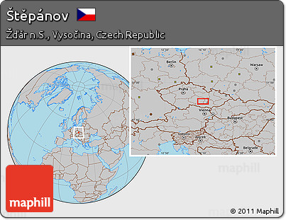 Gray Location Map of Štěpánov