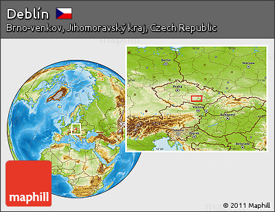 Physical Location Map of Deblín