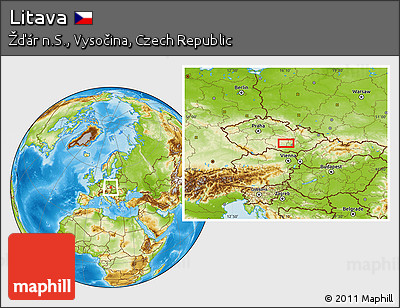 Physical Location Map of Litava