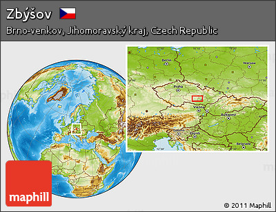 Physical Location Map of Zbýšov