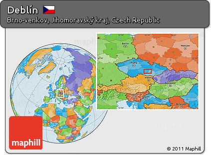 Political Location Map of Deblín