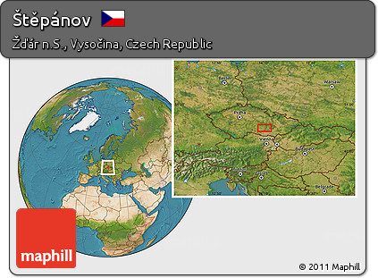 Satellite Location Map of Štěpánov