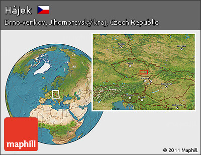 Satellite Location Map of Hájek