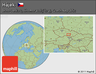 Savanna Style Location Map of Hájek