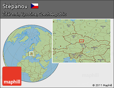 Savanna Style Location Map of Štěpánov