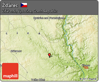 Physical Map of Žďárec