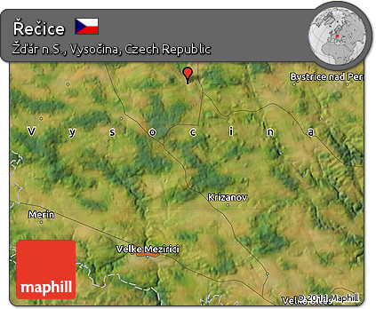 Satellite Map of Řečice