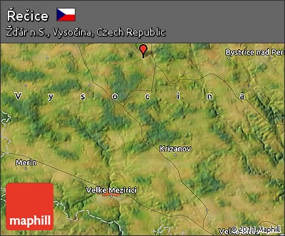 Satellite Map of Řečice
