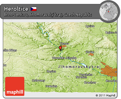 Physical Panoramic Map of Heroltice