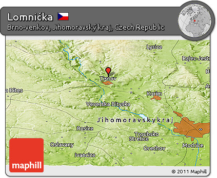 Physical Panoramic Map of Lomnička