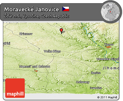 Physical Panoramic Map of Moravecké Janovice