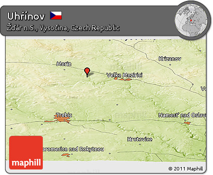 Physical Panoramic Map of Uhřínov