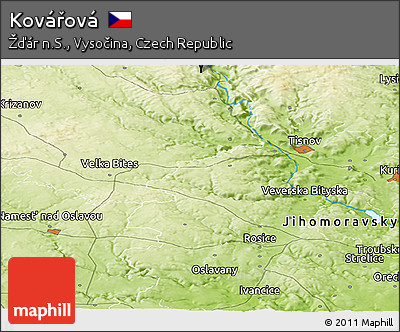 Physical Panoramic Map of Kovářová