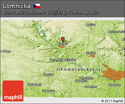 Physical Panoramic Map of Lomnička