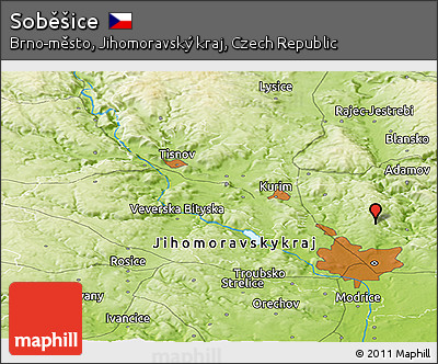 Physical Panoramic Map of Soběšice