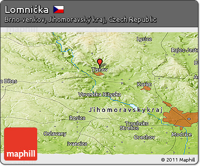 Physical Panoramic Map of Lomnička