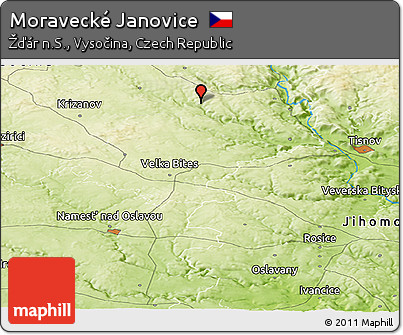 Physical Panoramic Map of Moravecké Janovice