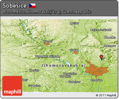 Physical Panoramic Map of Soběšice