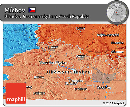 Political Panoramic Map of Míchov