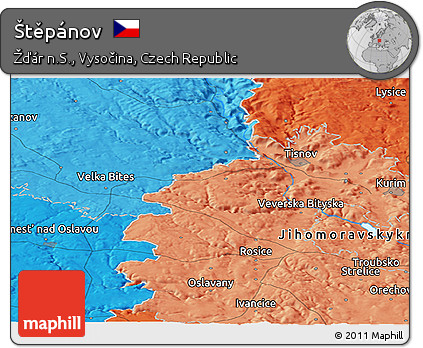 Political Panoramic Map of Štěpánov