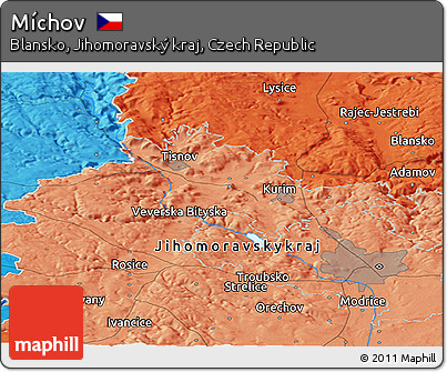 Political Panoramic Map of Míchov
