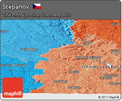 Political Panoramic Map of Štěpánov