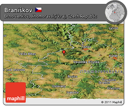 Satellite Panoramic Map of Braniškov