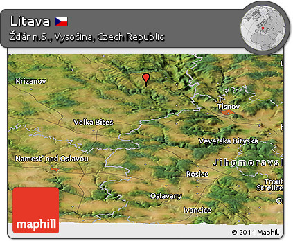 Satellite Panoramic Map of Litava