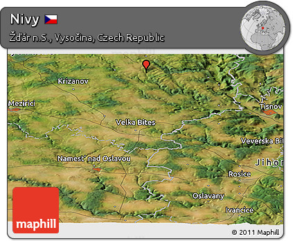 Satellite Panoramic Map of Nivy