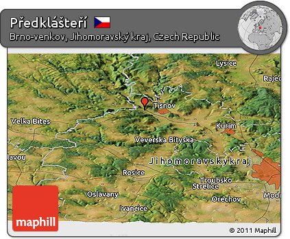 Satellite Panoramic Map of Předklášteří