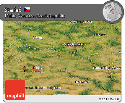 Satellite Panoramic Map of Stařeč