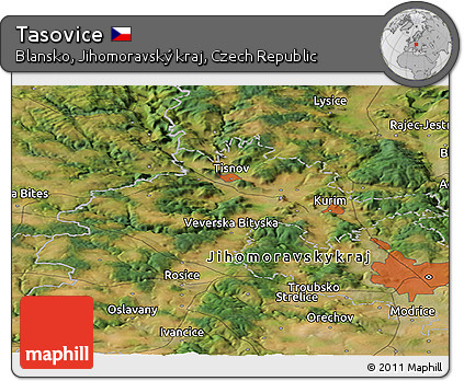 Satellite Panoramic Map of Tasovice