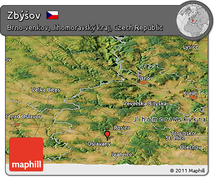 Satellite Panoramic Map of Zbýšov